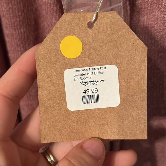 Kori Womens medium sweater knit button romper mauve color - Picture 4 of 9